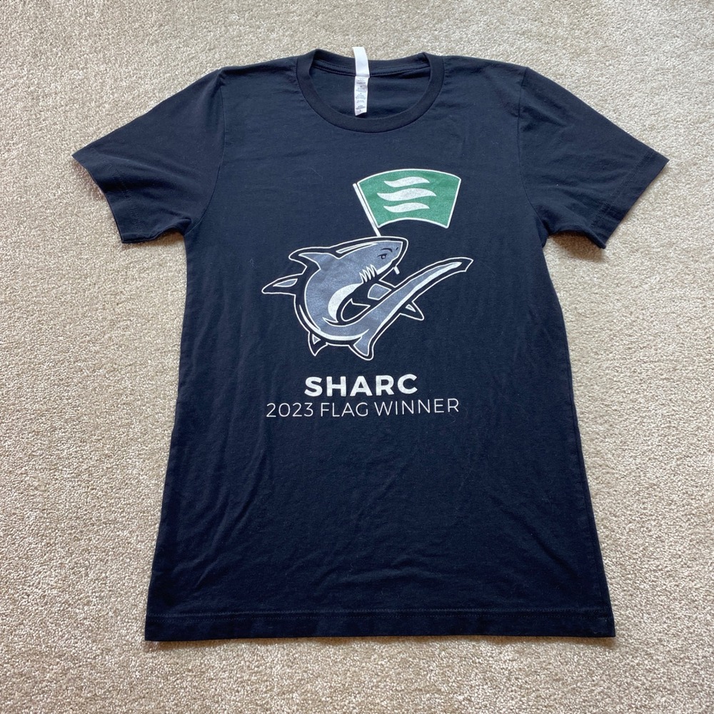 Bella Canvas SHARC 2023 Flag Winner Shirt Mens Small Shark Surprise Health